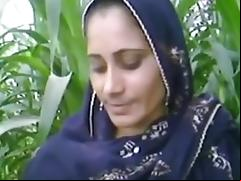 Village aunty in fields